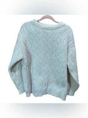 Aelfric Eden Chunky Knit Sweater Cream Oversized Textured Grunge Streetwear S